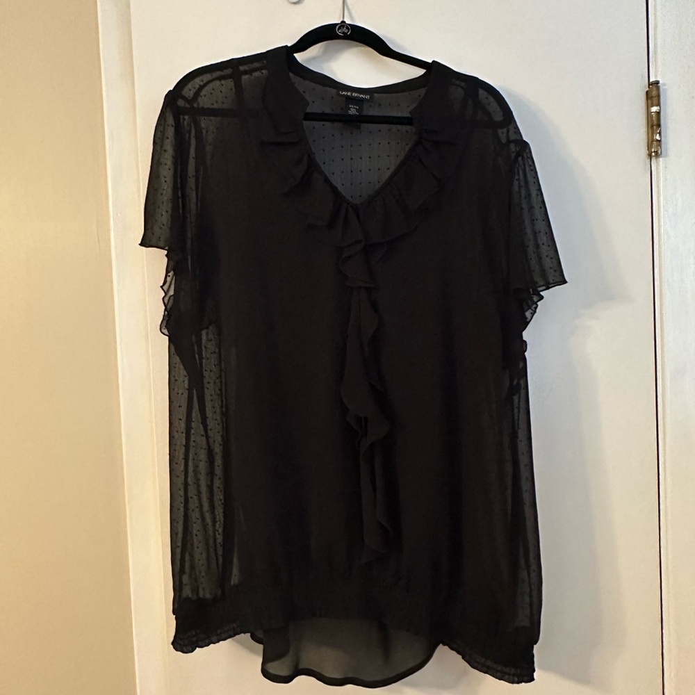 Black sheer flirty top